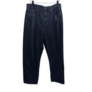 American Eagle Highest Rise 90s Boyfriend Distressed Black Faded Jeans Size 14